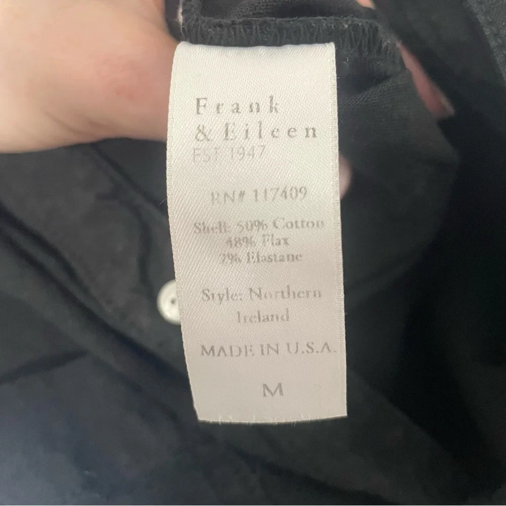 Frank & Eileen | Northern Ireland Black Performance Linen Blend Jumpsuit Medium - Picture 10 of 10